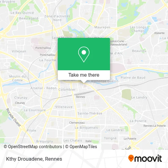 Mapa Kthy Drouadene