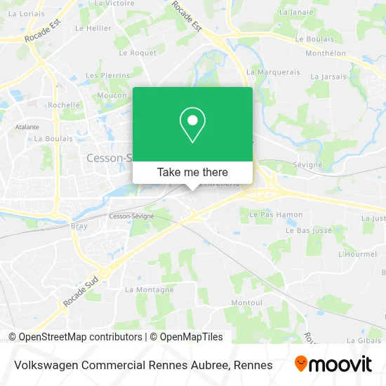 Volkswagen Commercial Rennes Aubree map