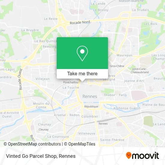 Vinted Go Parcel Shop map