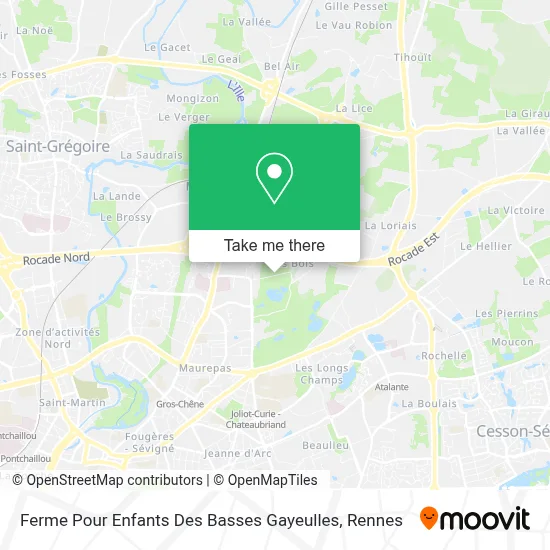 Ferme Pour Enfants Des Basses Gayeulles map