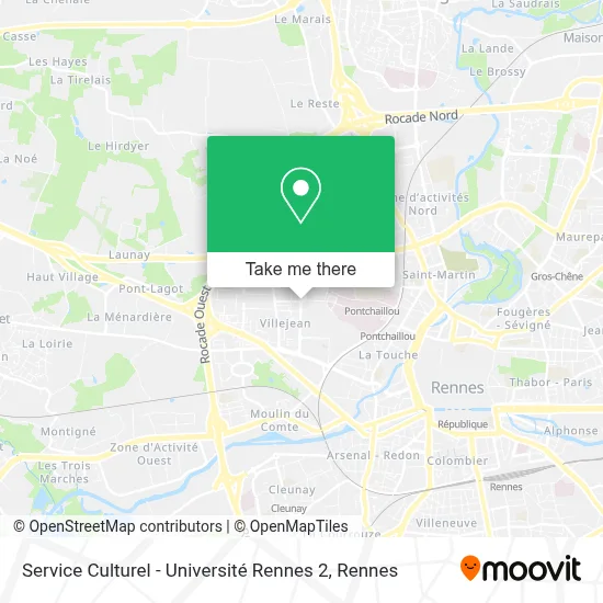 Service Culturel - Université Rennes 2 map