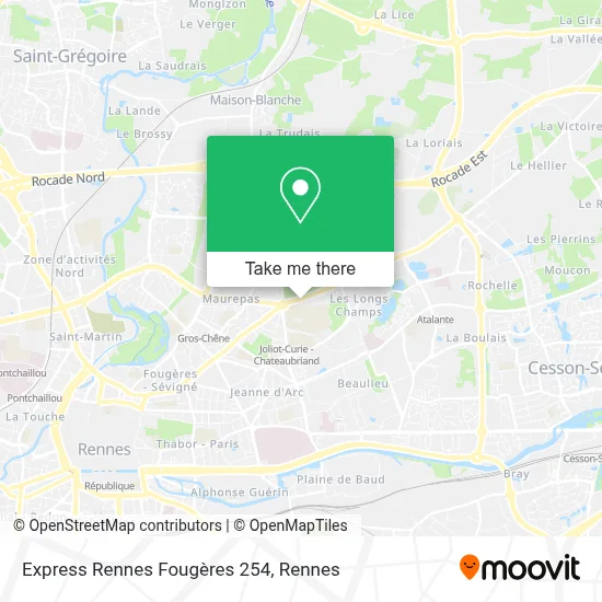 Express Rennes Fougères 254 map