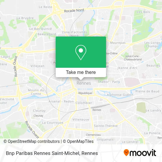 Bnp Paribas Rennes Saint-Michel map