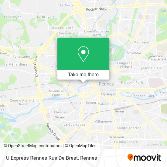 U Express Rennes Rue De Brest map