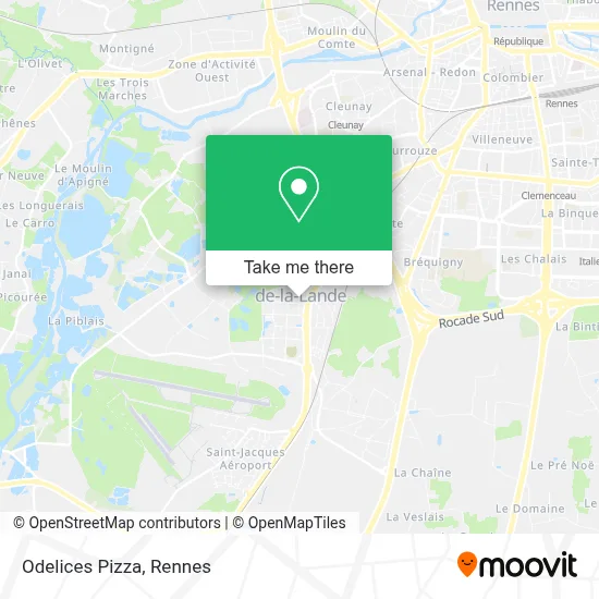 Odelices Pizza map