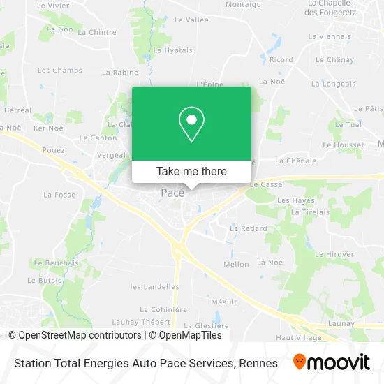 Station Total Energies Auto Pace Services map