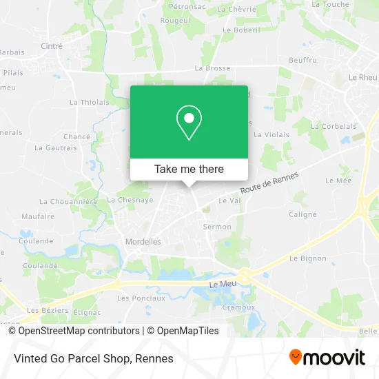 Vinted Go Parcel Shop map