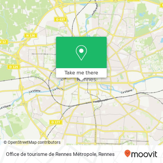 Mapa Office de tourisme de Rennes Métropole