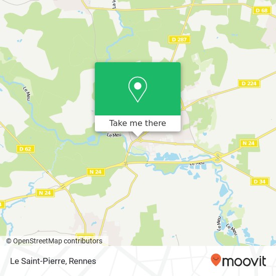 Mapa Le Saint-Pierre, 8 Place Saint-Pierre 35310 Mordelles