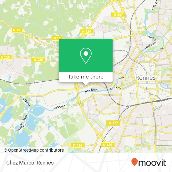 Mapa Chez Marco, 132 Rue de Lorient 35000 Rennes