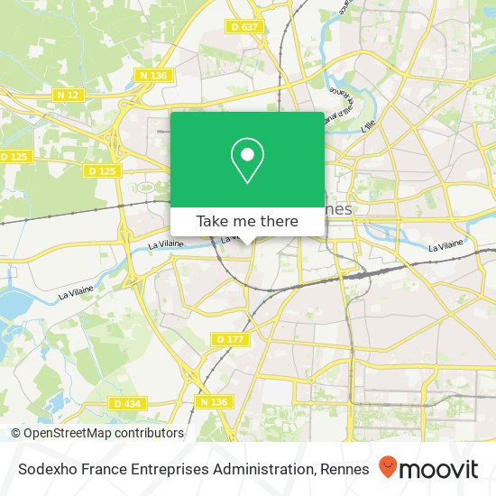 Mapa Sodexho France Entreprises Administration, 2 Rue de la Mabilais 35000 Rennes