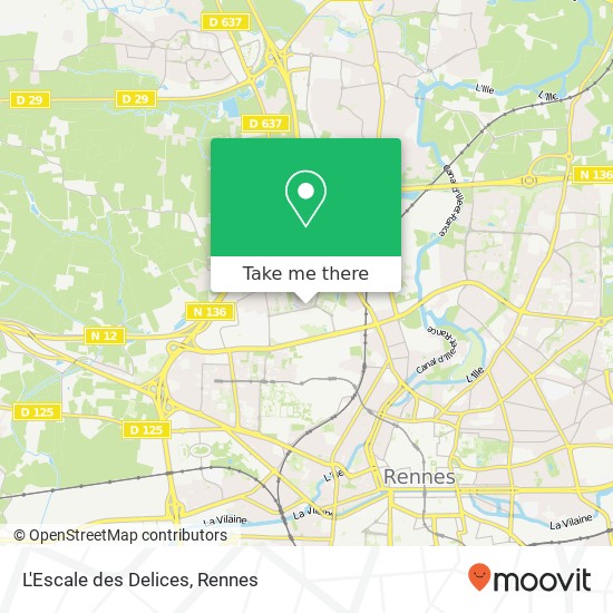 Mapa L'Escale des Delices, 6 Avenue de Cucillé 35000 Rennes