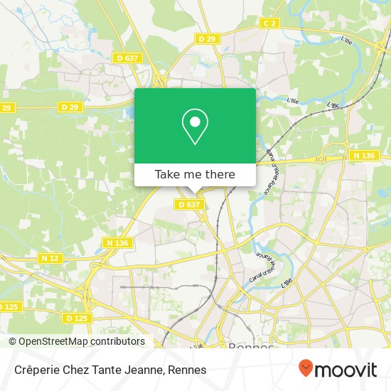 Mapa Crêperie Chez Tante Jeanne, 35760 Saint-Grégoire
