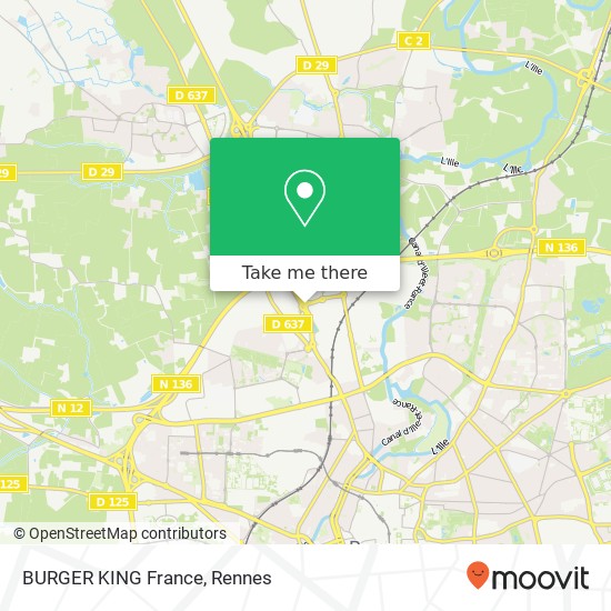 Mapa BURGER KING France, Rond-Point de l'Auge de Pierre 35760 Saint-Grégoire