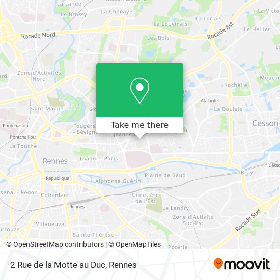 Mapa 2 Rue de la Motte au Duc