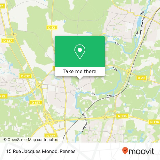 Mapa 15 Rue Jacques Monod