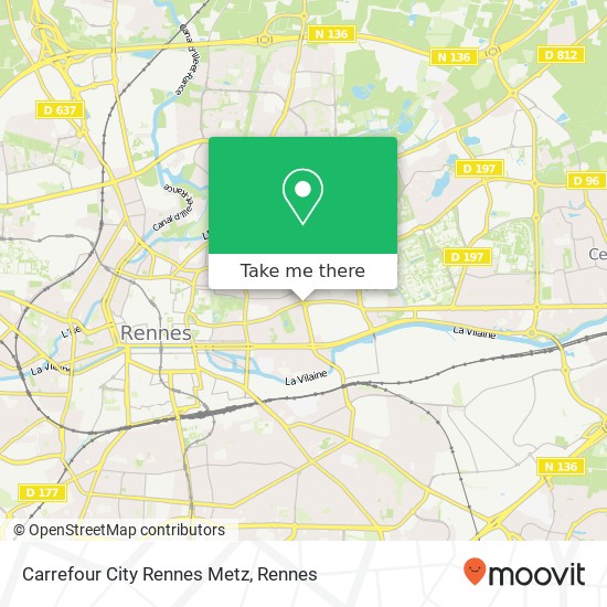 Mapa Carrefour City Rennes Metz