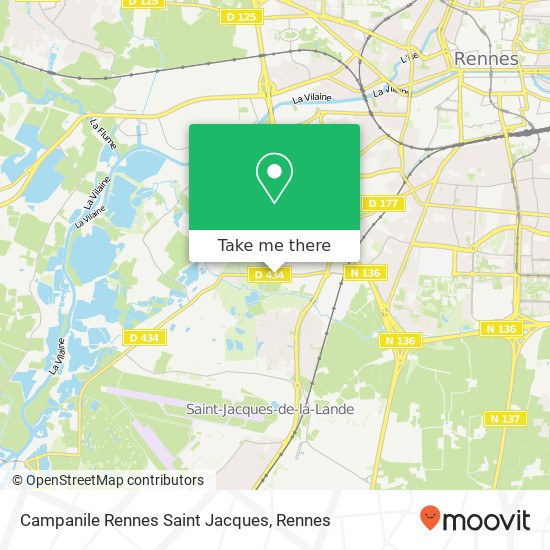 Mapa Campanile Rennes Saint Jacques