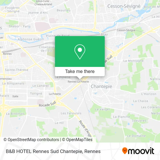 B&B HOTEL Rennes Sud Chantepie map
