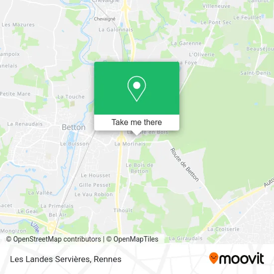 Les Landes Servières map