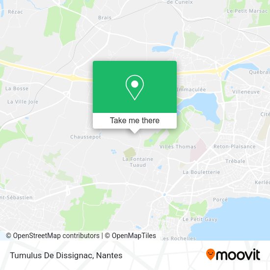 Tumulus De Dissignac map