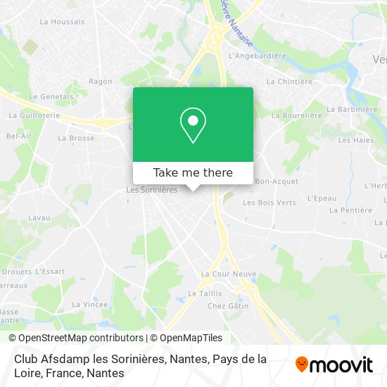 Club Afsdamp les Sorinières, Nantes, Pays de la Loire, France map