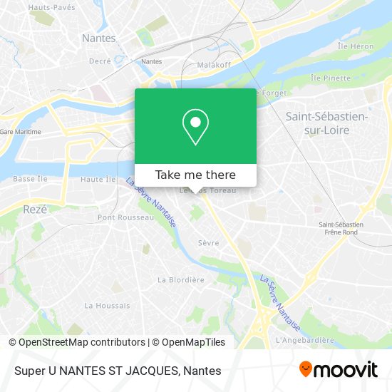 Mapa Super U NANTES ST JACQUES