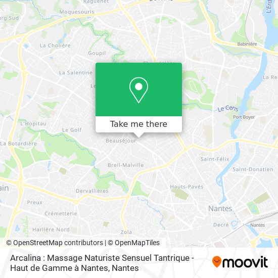 Mapa Arcalina : Massage Naturiste Sensuel Tantrique - Haut de Gamme à Nantes