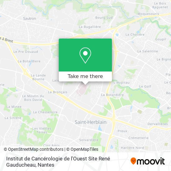 Mapa Institut de Cancérologie de l'Ouest Site René Gauducheau