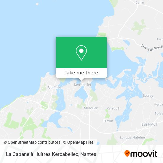 La Cabane à Huîtres Kercabellec map