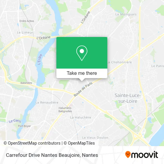 Carrefour Drive Nantes Beaujoire map