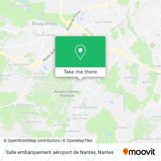 Salle embarquement aéroport de Nantes map