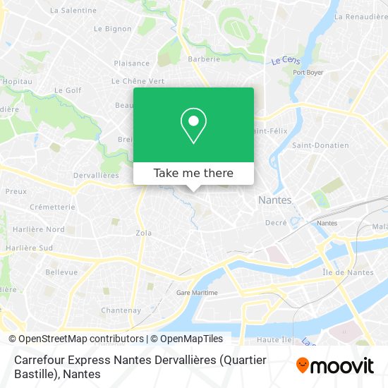 Carrefour Express Nantes Dervallières (Quartier Bastille) map