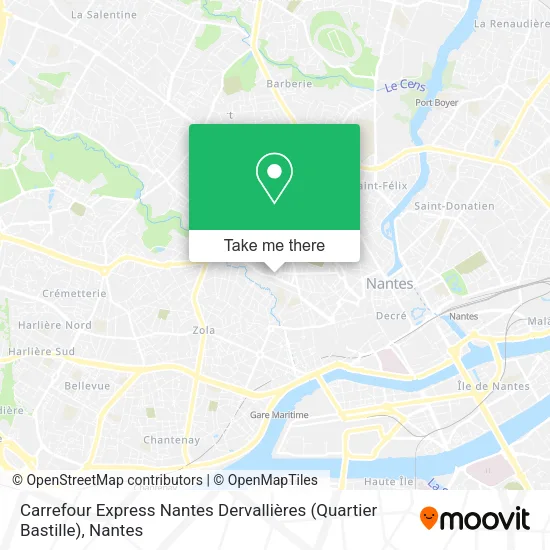 Carrefour Express Nantes Dervallières (Quartier Bastille) map