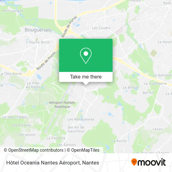 Hôtel Oceania Nantes Aéroport map