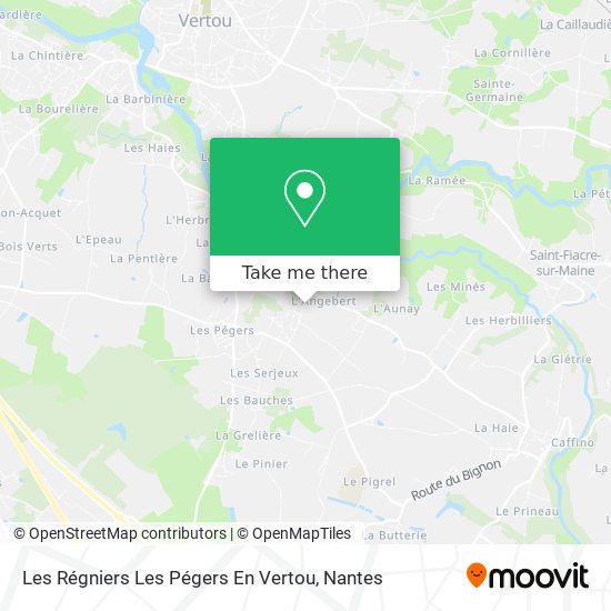 Les Régniers Les Pégers En Vertou map