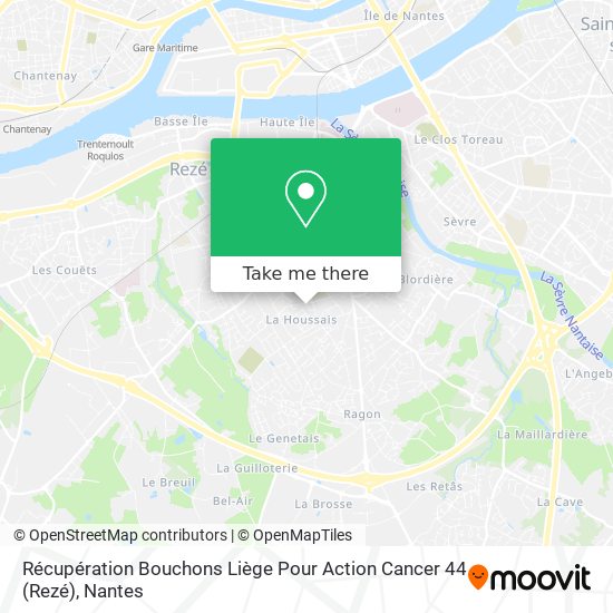 Récupération Bouchons Liège Pour Action Cancer 44 (Rezé) map