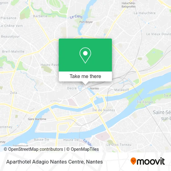 Mapa Aparthotel Adagio Nantes Centre