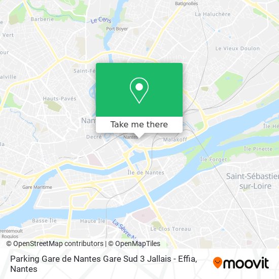 Mapa Parking Gare de Nantes Gare Sud 3 Jallais - Effia