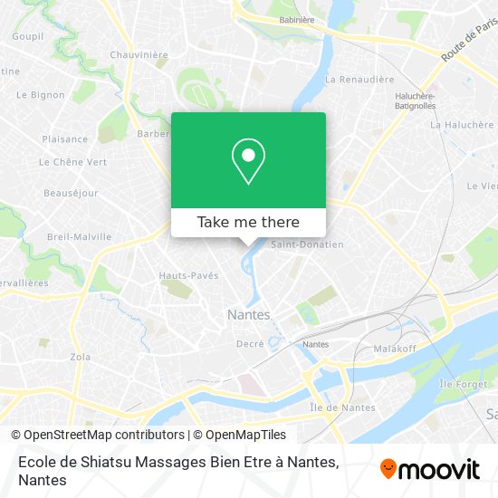 Mapa Ecole de Shiatsu Massages Bien Etre à Nantes