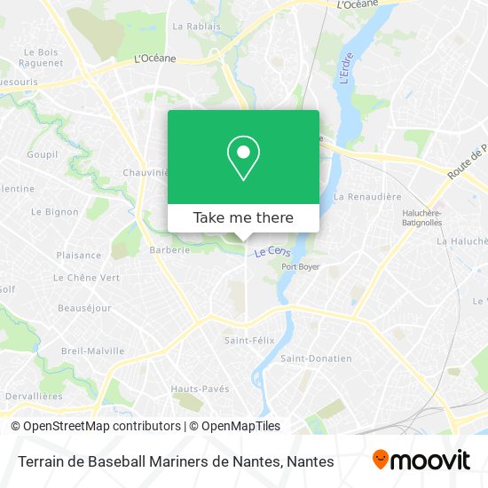 Terrain de Baseball Mariners de Nantes map