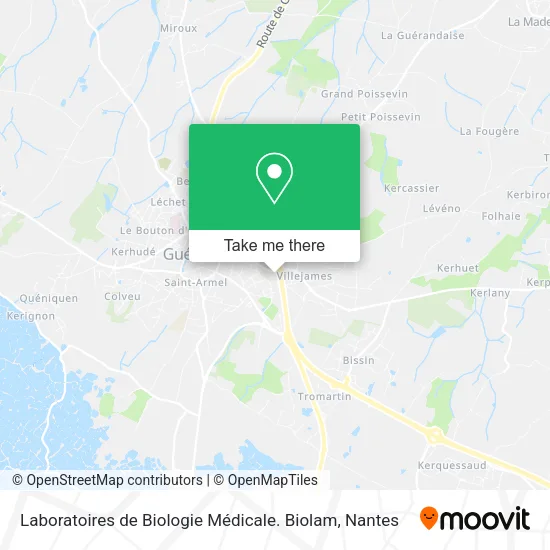 Laboratoires de Biologie Médicale. Biolam map