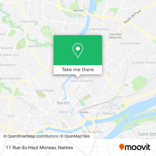 how to get to 11 rue du haut moreau in nantes by bus or light rail