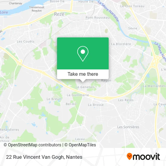 Mapa 22 Rue Vincent Van Gogh