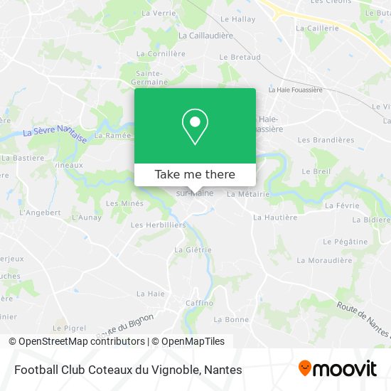 Mapa Football Club Coteaux du Vignoble