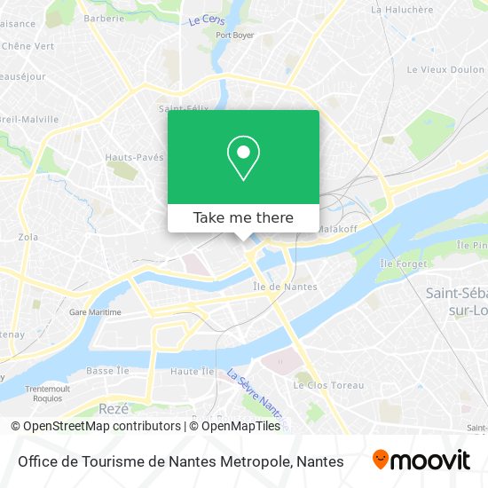 Mapa Office de Tourisme de Nantes Metropole