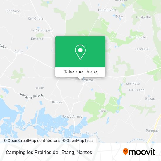 Camping les Prairies de l'Etang map
