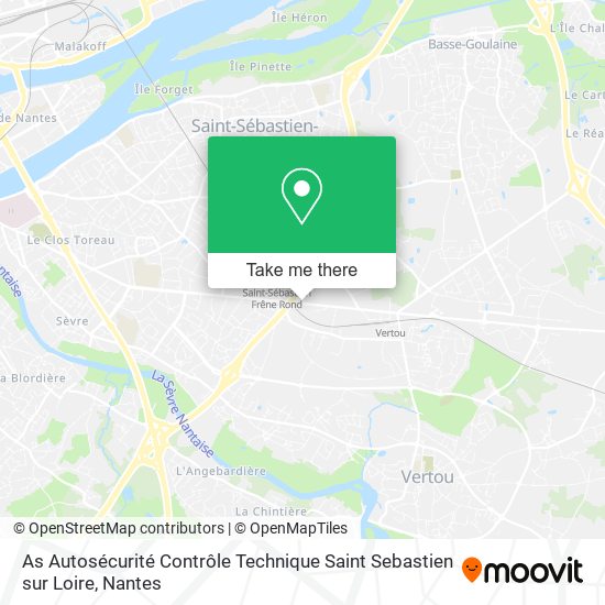 Mapa As Autosécurité Contrôle Technique Saint Sebastien sur Loire