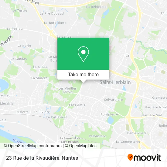 Mapa 23 Rue de la Rivaudière