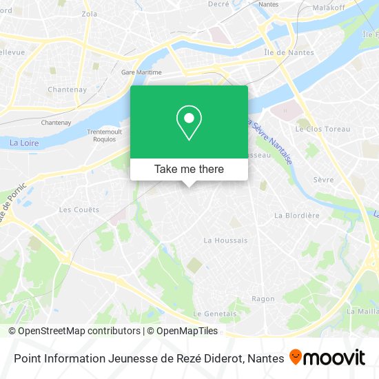 Mapa Point Information Jeunesse de Rezé Diderot